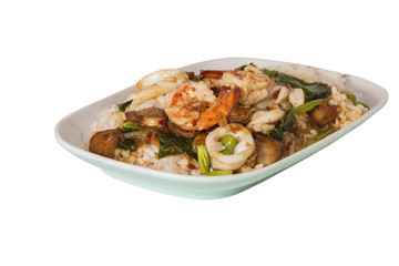 sea food  Thai fire rice on isolate