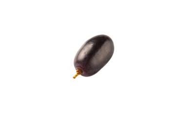 Black grapes over white background