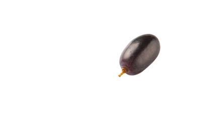 Black grapes over white background