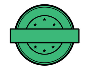 Round green stamp