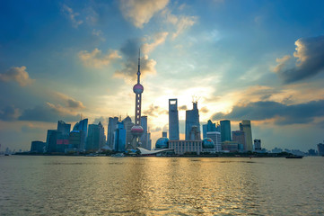 Obraz premium Beautiful Shanghai Pudong skyline