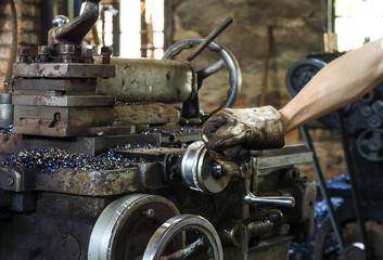 Hand of a worker in a hard job