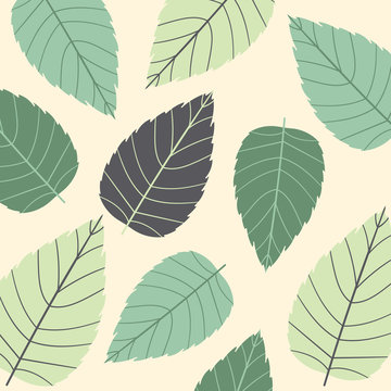 Colored seamless pattern on leaves theme. Autumn seamless