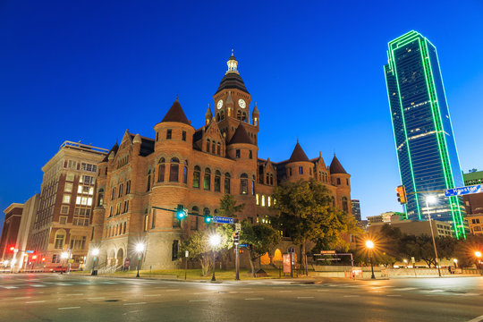 Dallas, Texas cityscape at twilight
