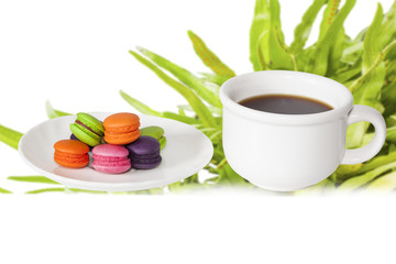 macaroon with black coffee