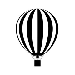 Naklejka premium Hot air balloon in the sky. silhouette. Vector