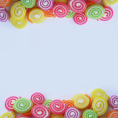 Fototapeta premium sweet colorful jelly with sugar
