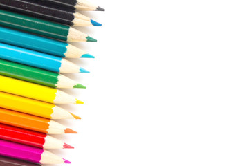 Color pencils isolated on white background