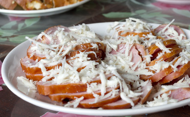 Easter dish sausage with horseradish