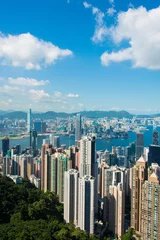 Crédence de cuisine en verre imprimé Ville sur leau View of Hong Kong during the day