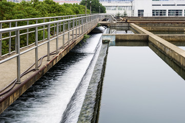 Fototapeta na wymiar Modern urban wastewater treatment plant.