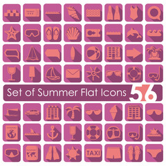 Set of summer flat icons