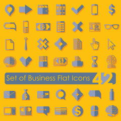 Set of business flat icons