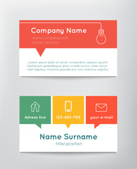 Business card, flat design