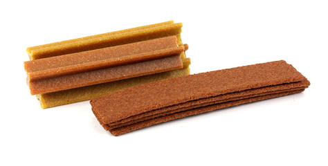 Dog treats isolated on white background...