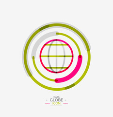 World globe logo stamp