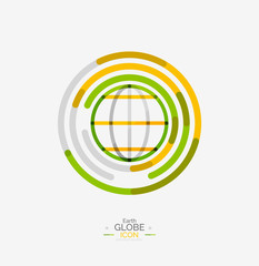 World globe logo stamp