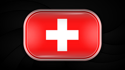 Obraz premium Switzerland. Vector Flag Button Series