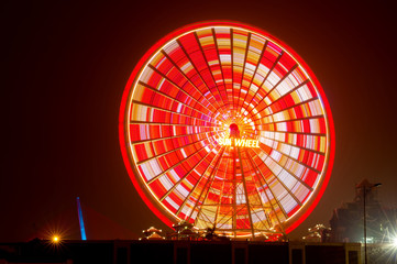 Red night Big Wheel in Danang Vietnam