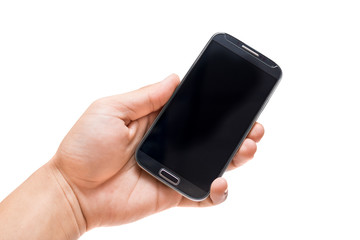 Hand holding smart phone (Mobile Phone)