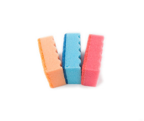 Multicolored sponges for washing dishes