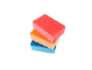 Multicolored sponges for washing dishes