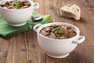 Beef stew served with bread