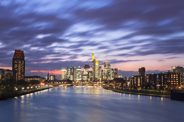 Frankfurt am Main city skyline night view