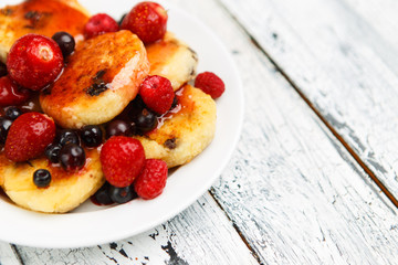 Delicious homemade cheese pancakes