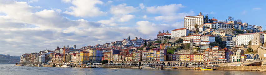 Panorama of the Ribeira District of the city of Porto, Portugal