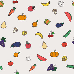 Healthy Food seamless pattern.