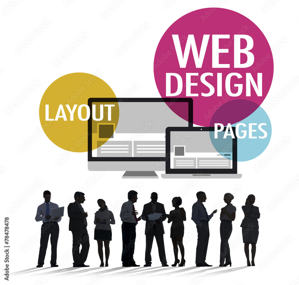 Aufkleber web design content creative website responsive concept