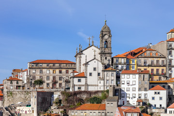 Fototapeta na wymiar Skyline of the old part of the city of Porto, Portugal
