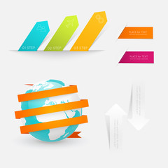 Set of infographics elements in modern flat business style.