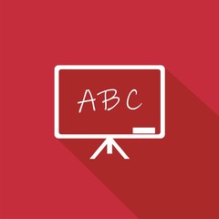 Icono pizarra ABC rojo sombra