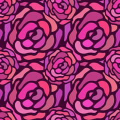 Rose seamless vector pattern. The texture may be used for printing on fabric or paper and background in web design.