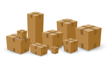 Fototapeta premium group of card board boxes