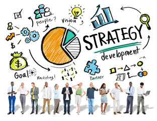 Obraz na płótnie Canvas Strategy Development Goal Marketing Vision Planning Concept