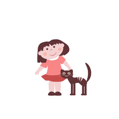 Little girl with a cat