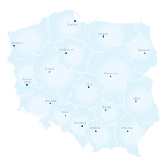 podział administracyjny polski, województwa w polsce © milushka