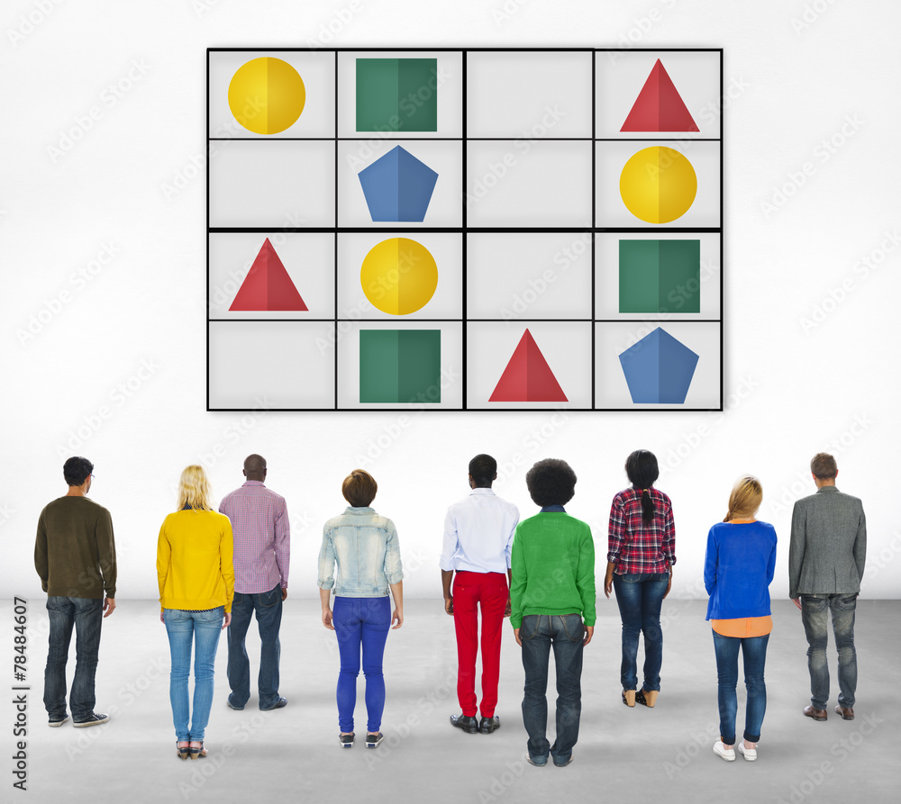 Poster sudoku puzzle problem solving leisure games concept