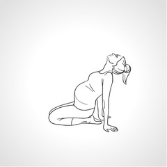 Pregnant woman in yoga asana