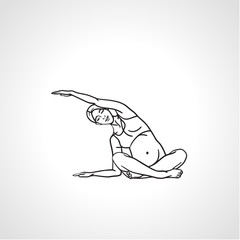 Yoga for pregnant woman. Vector illustration.