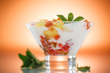 sweet tasty yogurt and jelly