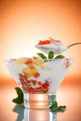 sweet tasty yogurt and jelly