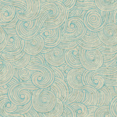 Abstract waves background, vintage seamless pattern