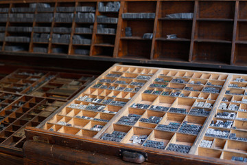 Metal printing press letters