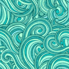 Abstract waves background, vintage seamless pattern - 78485898