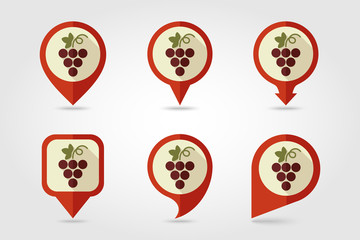 Grapes mapping pins icons