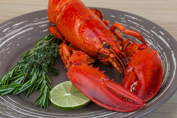 Boiled lobster
